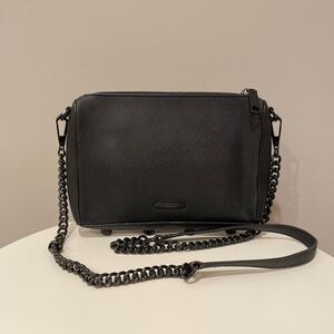 REBECCA MINKOFF Black Leather Shoulder Bag Avery
Crossbody Chain Strap